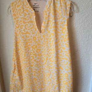 Nike Dri-FIT Yellow and White Top